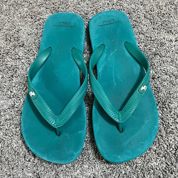 Abercrombie & Fitch Y2K Teal Flip Flops size 7-8 - Picture 1 of 5